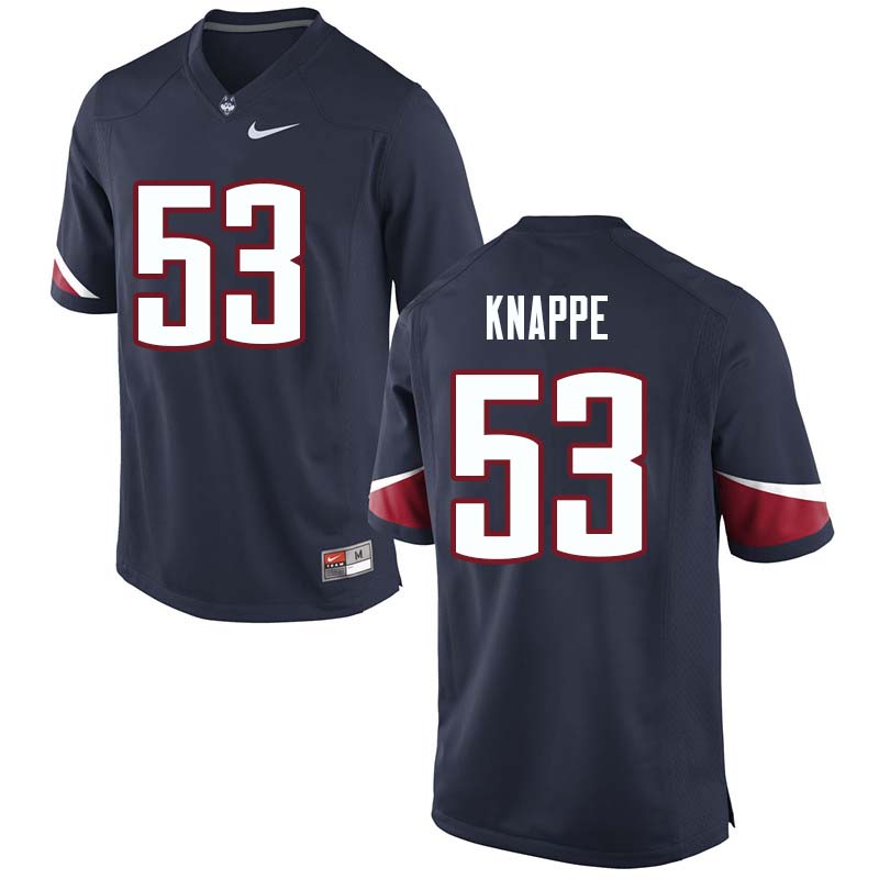 Men's #53 Andreas Knappe Uconn Huskies College Football Jerseys Sale-Navy